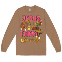 Toasted Coconut jesus praising and farm raising Long Sleeve Tee - MaliasSmallBusiness
