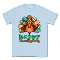 Dusty Blue happy thanksgiving turkey Classic Tee - Jasminsmagicworld