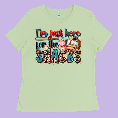 I'm Just Here For The Snacks Ladies Tee Designed By Zillion Design Studio