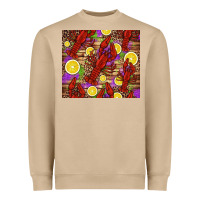 Mardi Gras Crawfish And Lemons Heavyweight Sweatshirt | Teevron