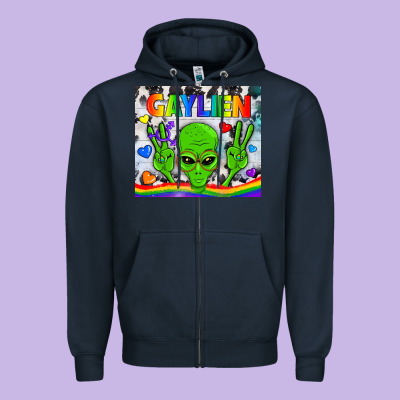 Lgbtq Gaylien Tumbler Zipper Hoodie Designed By Bundleandbundleshop