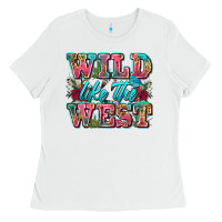 White wild like the west Ladies Tee - Zillion Design Studio