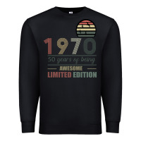 Black Vintage 1970 Limited Edition 50 Years Of Being Awe Premium Sweatshirt - Bettercallsaul