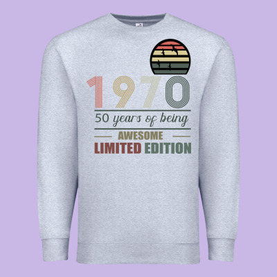 Vintage 1970 Limited Edition 50 Years Of Being Awe Premium Sweatshirt Designed By Bettercallsaul