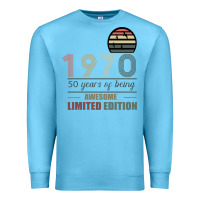 Ocean Blue Vintage 1970 Limited Edition 50 Years Of Being Awe Premium Sweatshirt - Bettercallsaul