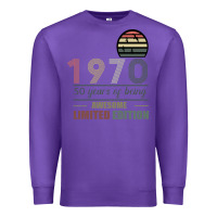 Purple Vintage 1970 Limited Edition 50 Years Of Being Awe Premium Sweatshirt - Bettercallsaul
