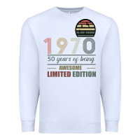 White Vintage 1970 Limited Edition 50 Years Of Being Awe Premium Sweatshirt - Bettercallsaul