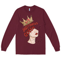 Burgundy sagittarius queen Long Sleeve Tee - MaliasSmallBusiness