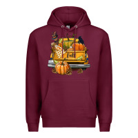 Burgundy Fall Truck Premium Hoodie - texasbilliewilder