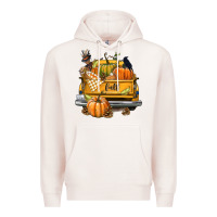 Pale Pink Fall Truck Premium Hoodie - texasbilliewilder