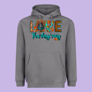 Love Thanksgiving Turkey Heavyweight Hoodie Designed By Ranaportraitstore
