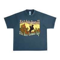 Midnight Navy aint goin down til the sun comes up cowboy Urban Heavy Tee - NancyCooperArtShop