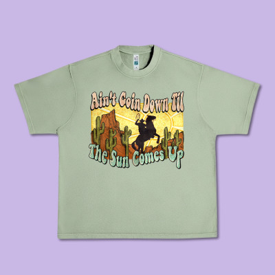 Aint Goin Down Til The Sun Comes Up Cowboy Urban Heavy Tee Designed By Nancycooperartshop