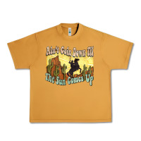Peanut Butter aint goin down til the sun comes up cowboy Urban Heavy Tee - NancyCooperArtShop