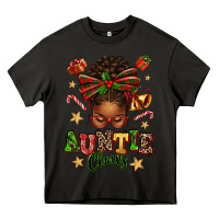 Asphalt Auntie Claus Afro Messy Bun Heavy Core Tee - texasbilliewilder
