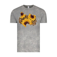 Cloud Rock sunflower leopard patch Vintage Tee - AdoDesignShop