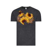 Vintage Black sunflower leopard patch Vintage Tee - AdoDesignShop