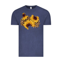 Vintage Denim sunflower leopard patch Vintage Tee - AdoDesignShop