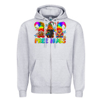 Heather Grey LGBTQ Free Hugs Gnomes Zipper Hoodie - BundleAndBundleShop
