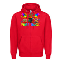 Red LGBTQ Free Hugs Gnomes Zipper Hoodie - BundleAndBundleShop