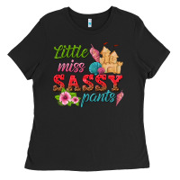 Black little miss sassy pants Ladies Tee - texasbilliewilder