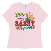 Bubblegum Pink little miss sassy pants Ladies Tee - texasbilliewilder