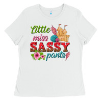 White little miss sassy pants Ladies Tee - texasbilliewilder