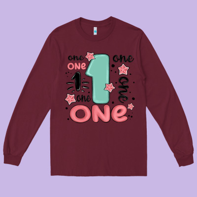 One  One One One Long Sleeve Tee Designed By Maliassmallbusiness