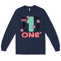 Navy one  one one one Long Sleeve Tee - MaliasSmallBusiness
