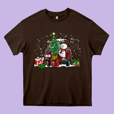 Christmas Truck Heavy Core Tee Designed By Ranaportraitstore