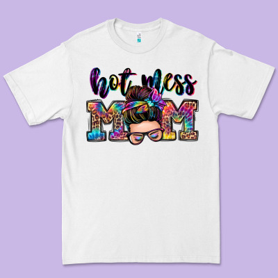 Hot Mess Mom Messy Bun Premium Tee Designed By Zillion Design Studio