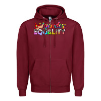 Burgundy Western LGBTQ Gender Equality Zipper Hoodie - BundleAndBundleShop