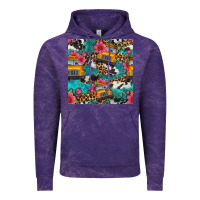 Cloud Purple western school bus seamless pattern Vintage Hoodie - BundleAndBundleShop