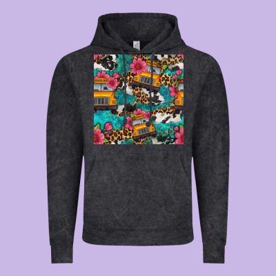 Western School Bus Seamless Pattern Vintage Hoodie Designed By Bundleandbundleshop