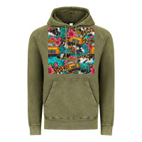 Vintage Olive western school bus seamless pattern Vintage Hoodie - BundleAndBundleShop