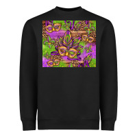 Black mardi gras carnival masks and fleur de lis Heavyweight Sweatshirt - Jasminsmagicworld