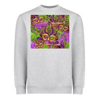 Mardi Gras Carnival Masks And Fleur De Lis Heavyweight Sweatshirt | Teevron