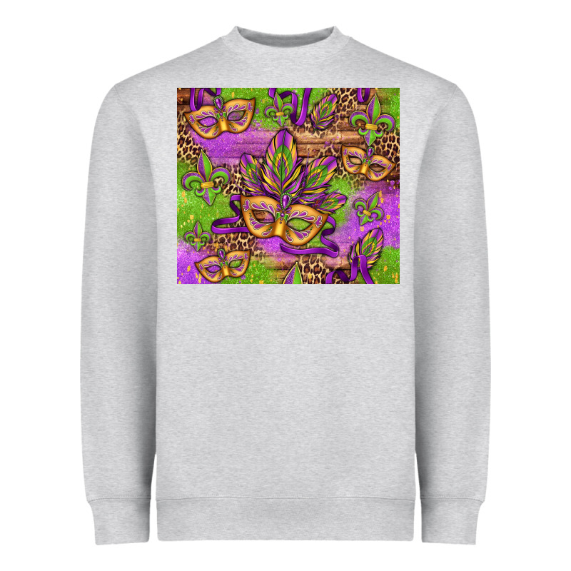 Mardi Gras Carnival Masks And Fleur De Lis Heavyweight Sweatshirt by Jasminsmagicworld | Teevron