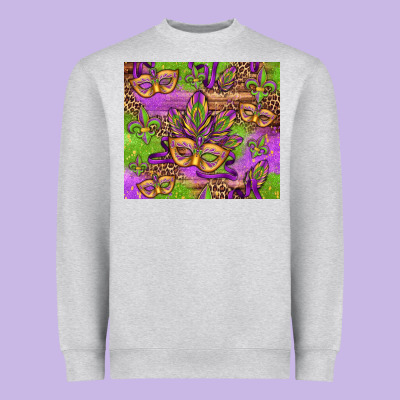Mardi Gras Carnival Masks And Fleur De Lis Heavyweight Sweatshirt Designed By Jasminsmagicworld