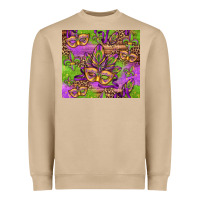 Mushroom mardi gras carnival masks and fleur de lis Heavyweight Sweatshirt - Jasminsmagicworld