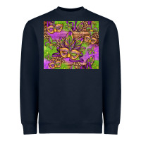 Navy mardi gras carnival masks and fleur de lis Heavyweight Sweatshirt - Jasminsmagicworld