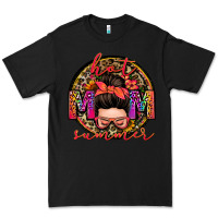 Black hot mom summer messy bun Premium Tee - Zillion Design Studio