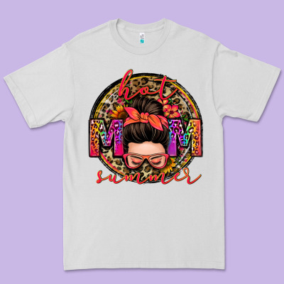 Hot Mom Summer Messy Bun Premium Tee Designed By Zillion Design Studio
