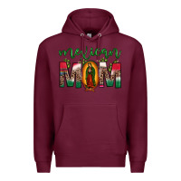 Burgundy mexican mom our lady of guadalupe leopard Premium Hoodie - JahusDesignShop
