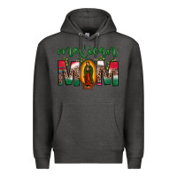 Charcoal Heather mexican mom our lady of guadalupe leopard Premium Hoodie - JahusDesignShop