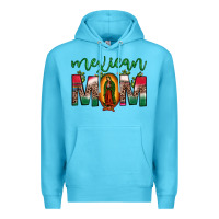 Ocean Blue mexican mom our lady of guadalupe leopard Premium Hoodie - JahusDesignShop