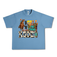 Pebble Blue and they call the thing rodeo Urban Heavy Tee - NancyCooperArtShop