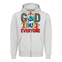Dove Grey LGBTQ+ God Loves Everyone Zipper Hoodie - BundleAndBundleShop