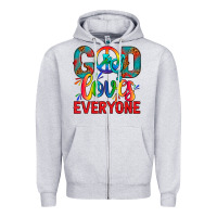 Heather Grey LGBTQ+ God Loves Everyone Zipper Hoodie - BundleAndBundleShop
