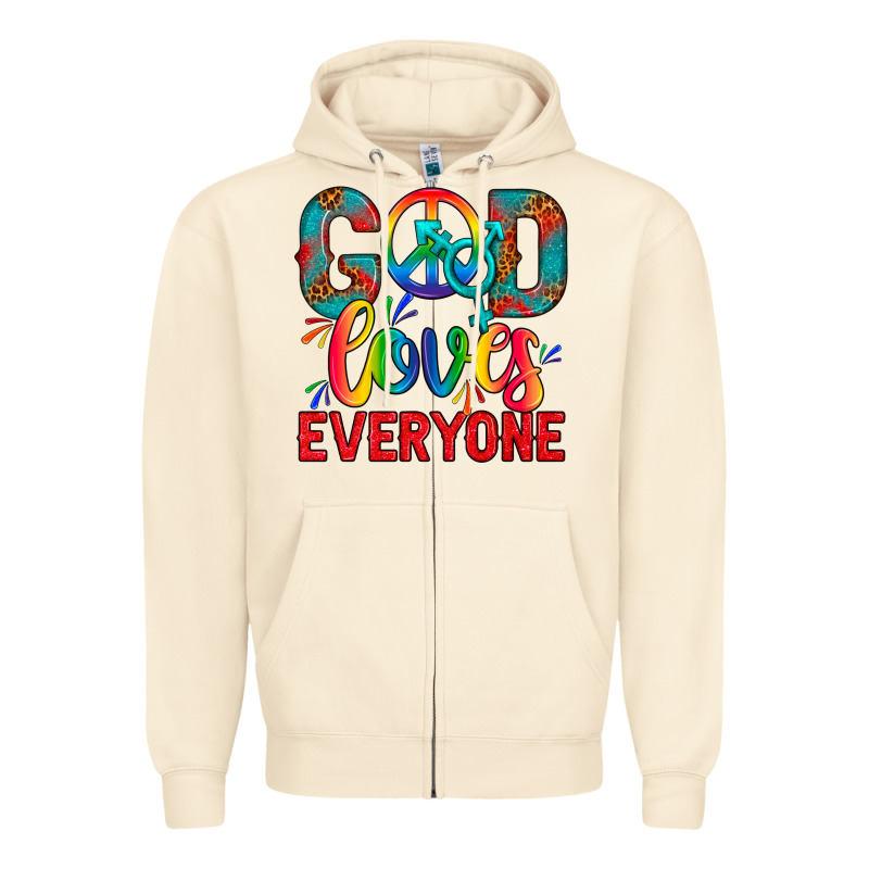 Lgbtq+ God Loves Everyone Zipper Hoodie by BundleAndBundleShop | Teevron